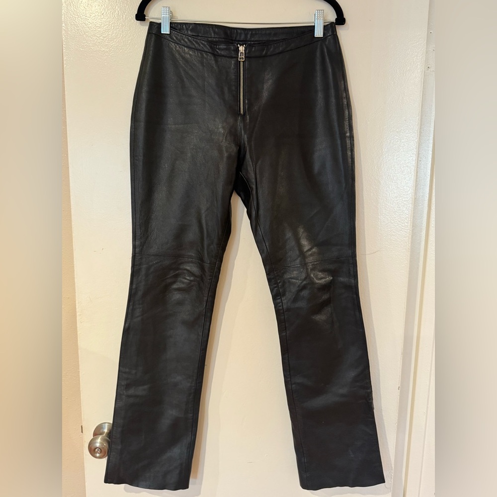Vintage 90s Hugo Buscati Leather Pants Zip Fly